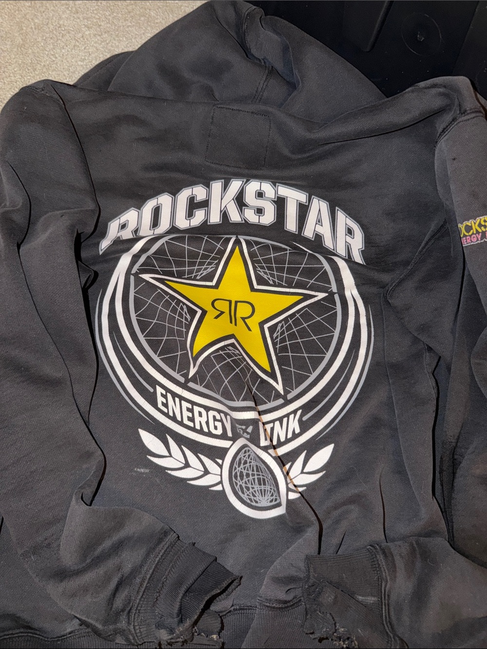 Men’s Black Rockstar Hoodie with Yellow Star Logo